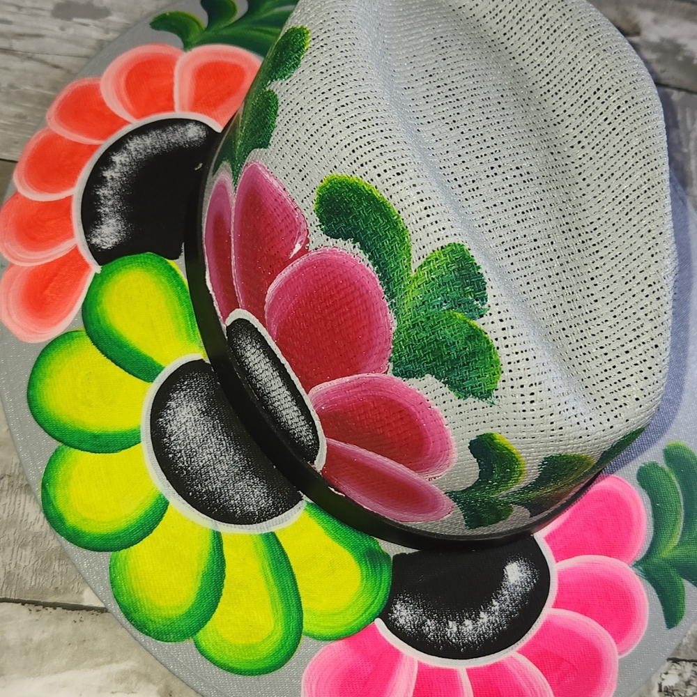 BRAND NEW hand painted straw hat
